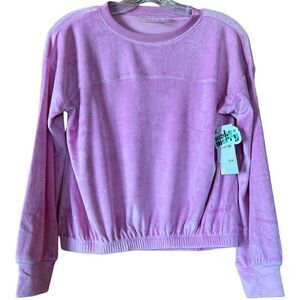 Zella Girl’s Pink Pullover Sweatshirt Velour Size Large